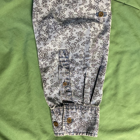 Denim Shirt with Flower Pattern - Picture 3 of 5